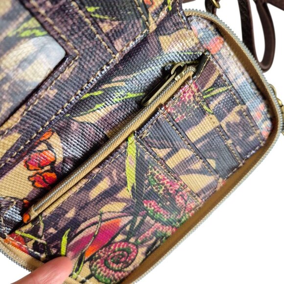 Sakroots Floral Print Mini Crossbody Bag Smartphone Carrier Wallet - Picture 5 of 8